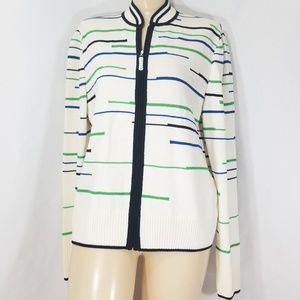 💮SOLD💮 ST. JOHN SPORT White Zip Sweater Cardigan
